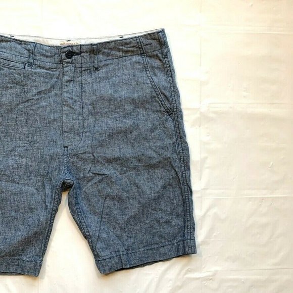 Levis Linen Blend Chino Shorts Mens 33 (34) Flat Front Beach Summer Outdoor Blue - Picture 5 of 12